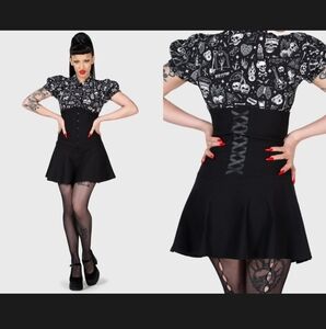 Killstar Gothic Corset Skirt Hot Topic Dollskill Widow Sourpuss Witch Vampire